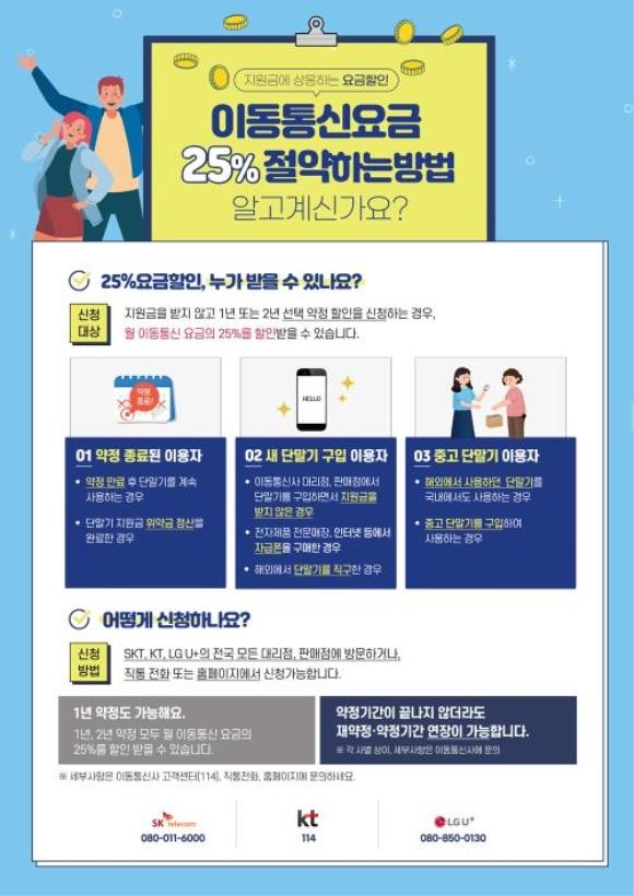 과학기술정보통신부에서 배포하는 선택약정할인 홍보 포스터. /자료=과기정통부