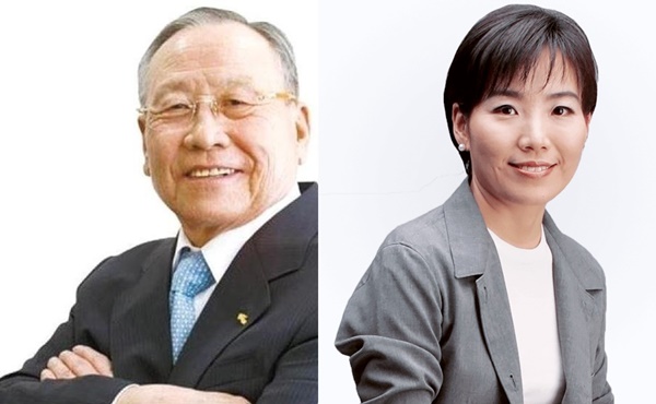 이윤재 피죤회장과 이주연 대표이사.