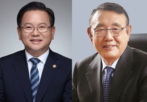 김부겸 국무총리(왼쪽)와 최창근 고려아연 회장