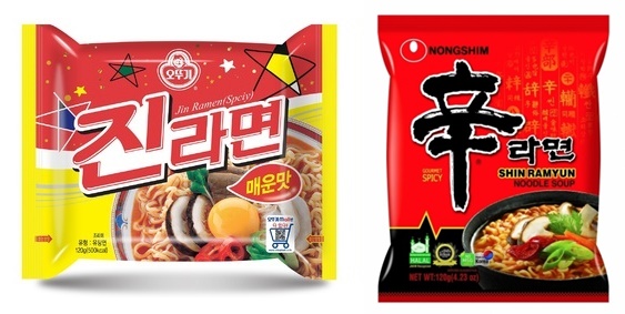 오뚜기 진라면(왼쪽)과 농심 신라면./사진=각 사