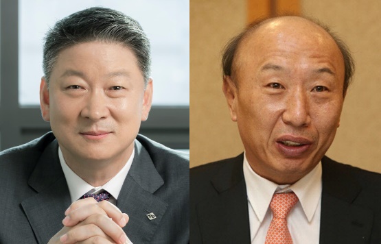 오화경 하나저축은행 대표(왼쪽)와 이해선 전 한국거래소 시장감시위원장.