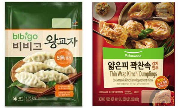 풀무원이 얄피만두(오른쪽)로 미국에서 비비고와 냉동만두 시장에서 진검승부를 벌인다. /사진=각사
