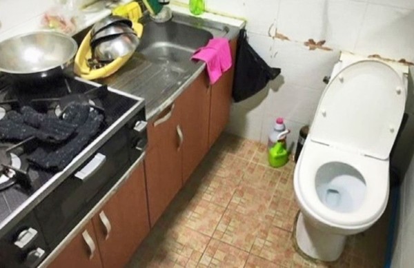 주거비용을 감당하지 못하는 청년들은 화장실 변기 옆에 조리시설을 둔 원룸에서 생활하고 있다. /사진=SBS 방송화면 갈무리