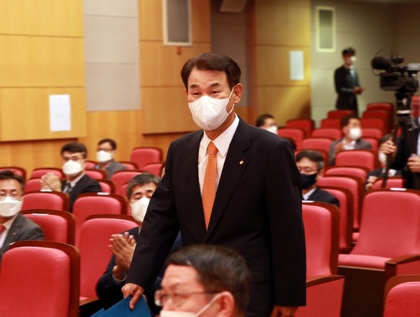 정은보 금융감독원장이 지난해 8월 6일 금감원에서 열린 취임식에 참석하고 있다. /사진=금융감독원