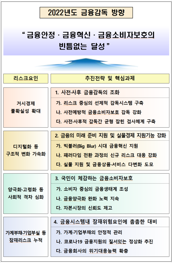 금감원이 지난 14일 내놓은 올해 업무계획. /자료=금융감독원