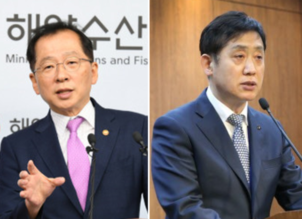 조승환 해양수산부 장관(왼쪽)과 김주현 금융위원장이 6일 각각 국정감사에 참석했다. /자료사진=해양수산부, 여신금융협회