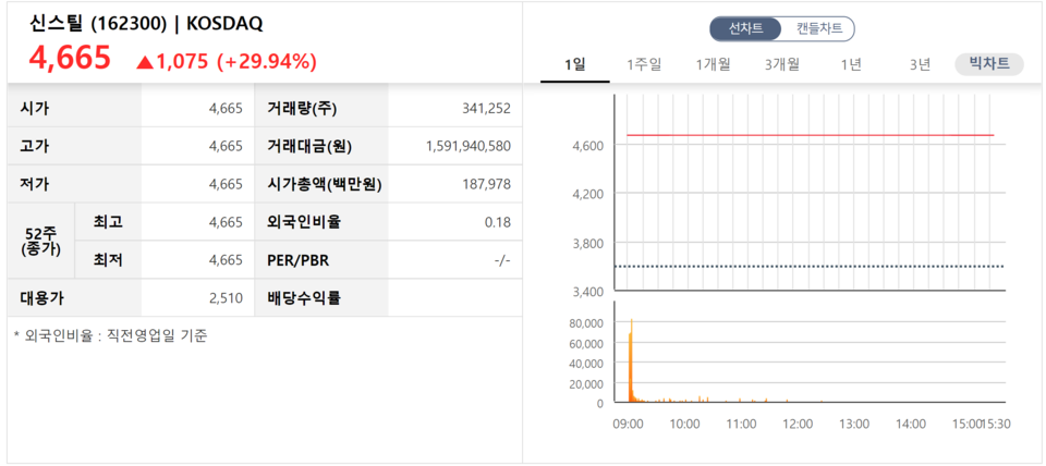신스틸 첫 성적표. /자료=한국거래소
