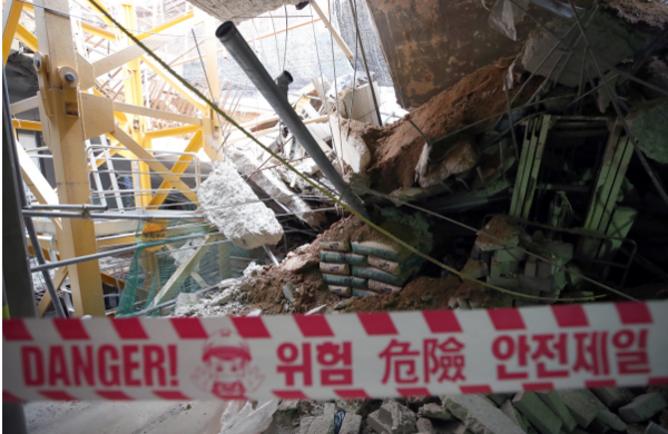지난 4월 29일 발생한 인천 검단신도시 아파트 주차장 붕괴 현장. /사진=국토교통부