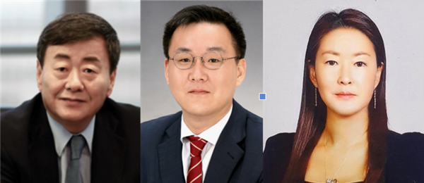 왼쪽부터 김준기 전 DB그룹 회장, 김남호 회장, 김주원 부회장. /사진=DB
