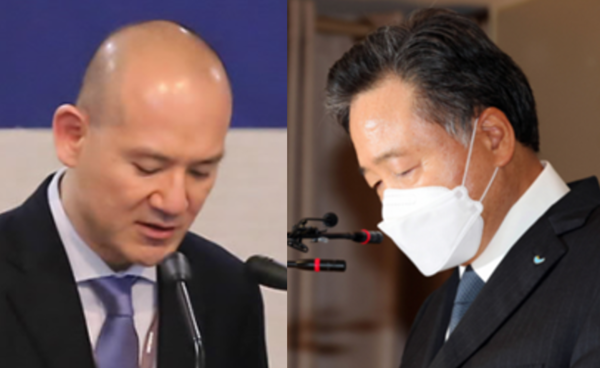 이해욱 DL이앤씨 회장(왼쪽)과 허영인 SPC그룹 회장. 해외 출장을 사유로 국감에 불출석한 이들에 대해 청문회를 촉구하는 정치권과 시민단체의 목소리가 높다. /사진=온라인커뮤니티