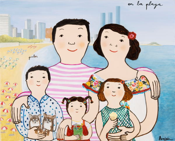 해변에서 / At the beach, Oil on canvas, 2023