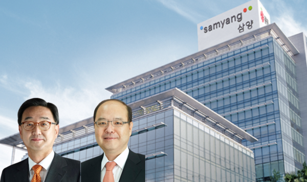 김량(왼쪽) 삼양사 부회장과 김원 부회장. /삼양사
