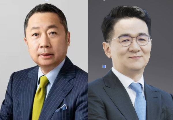 박정원 두산 회장(왼쪽)의 주식평가액이 1분기 3개월만에 69% 넘게 늘어 최고 증가율을 보였고, 조원태 한진 회장의 주식재산은 24% 가까이 줄어 희비가 엇갈렸다. /사진=각사