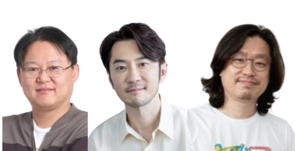 올해 6월 기준 비오너 임원 가운데 1000억원대 주식부자는 김정훈(왼쪽) 라이징윙스 대표와 김창한(가운데) 크래프톤 대표, 이정호 레인보우로보틱스 대표 등 3명인 것으로 조사됐다. /그래픽=뉴스웰