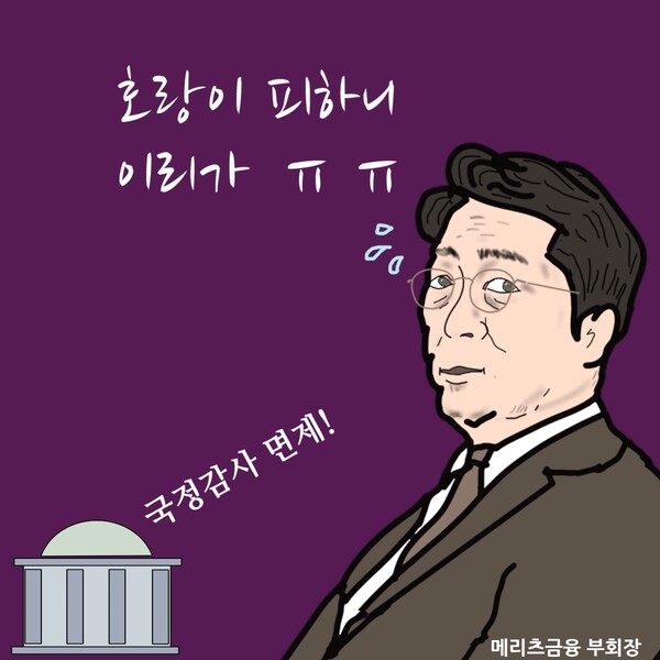 국감 피한 김용범 부회장. / 일러스트=조수연 편집위원