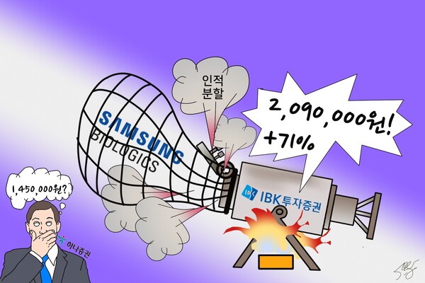 삼성바이오로직스 인적 분할 후 주가는?/일러스트=조수연 편집위원