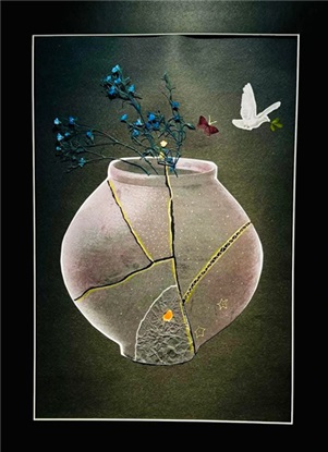 '나는 여기에, 내 마음은 비상하는 새', 무명 작가.
